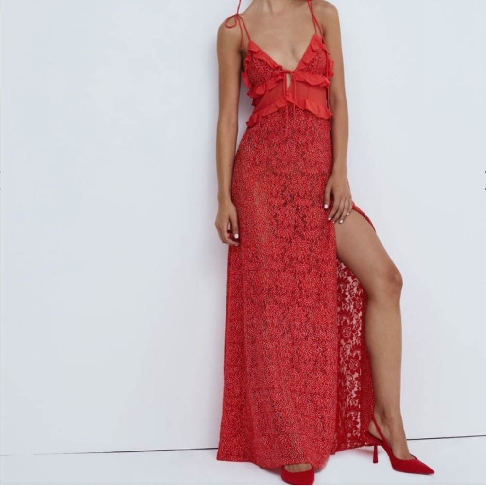For Love & Lemons || Lelia Maxi Dress || Size XS || Red